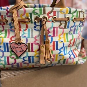 Dooney & Bourke Colorful Logo Canvas Tote